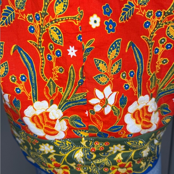 Tory Burch Red and Yellow Boxy Floral Tank Top - Picture 3 of 14